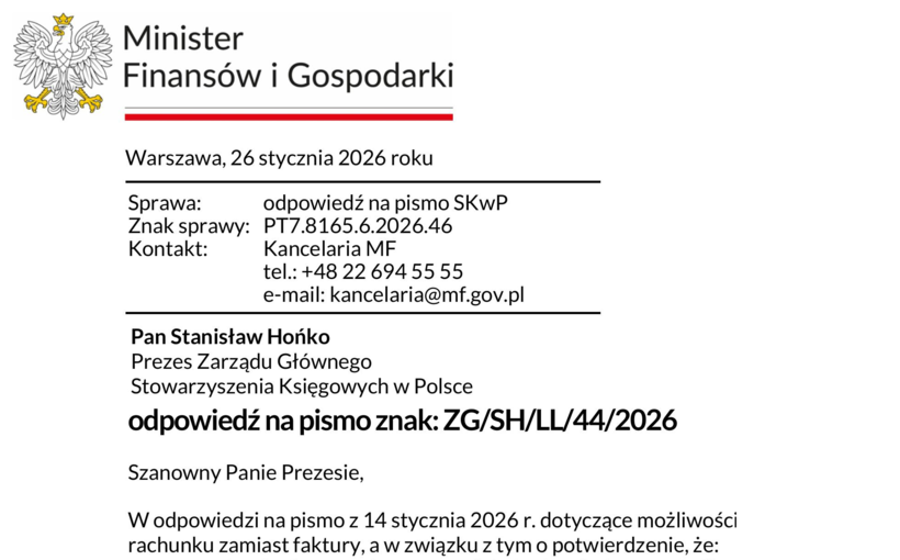 Odpowiedź MF dotycząca dokumentowania sprzedaży w warunkach obowiązkowego KSeF